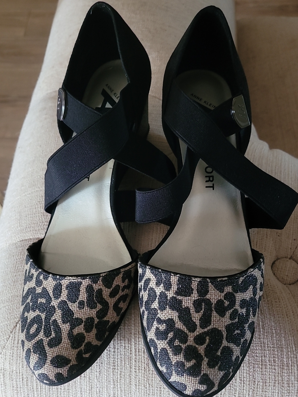 Anne Klien Sport Leopard Low Wedge Heel Bussiness Casual 8.5